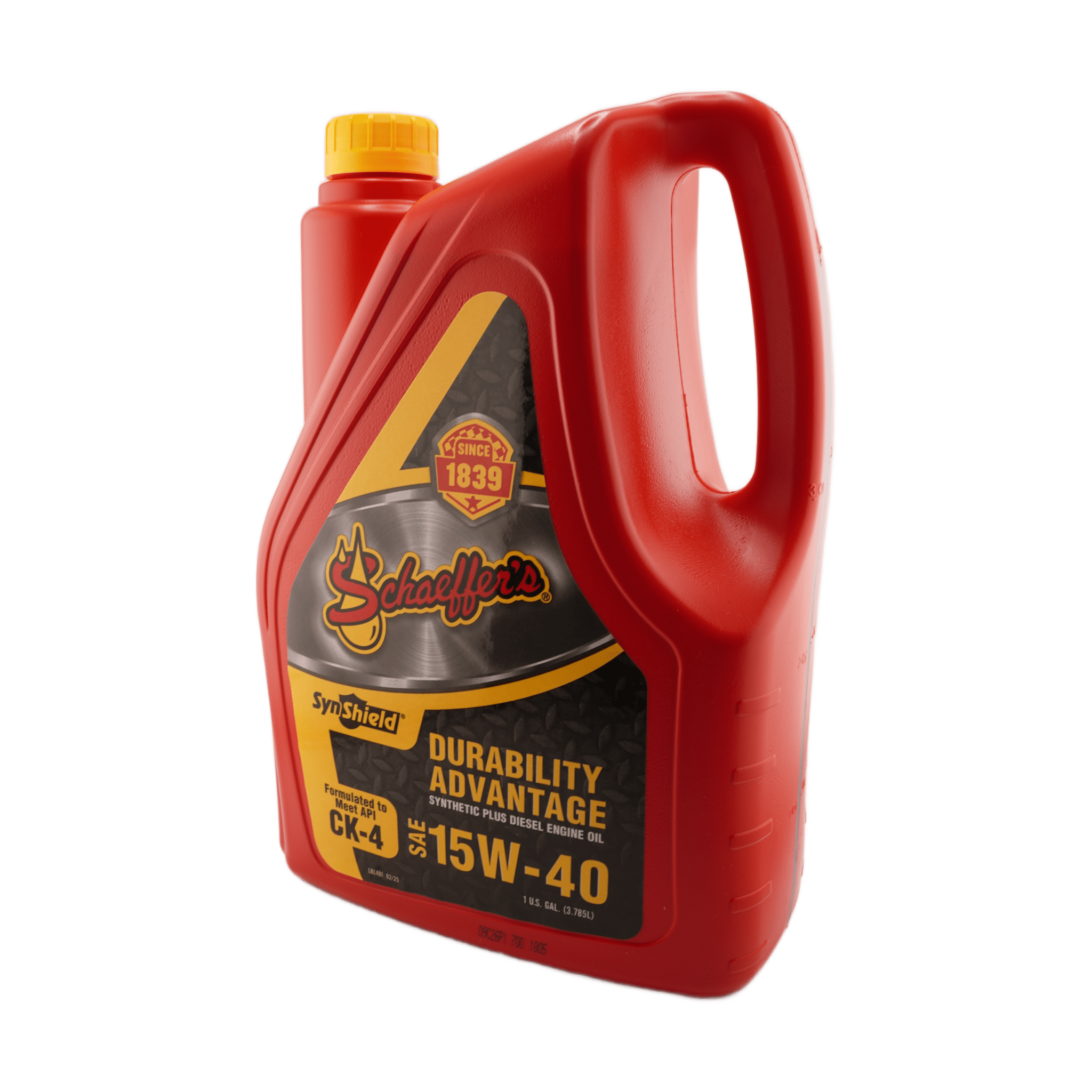 Schaeffer's 0700-006 SynShield 15W-40 CK-4 Diesel Engine Oil, 1 Gallon - Pack of 2