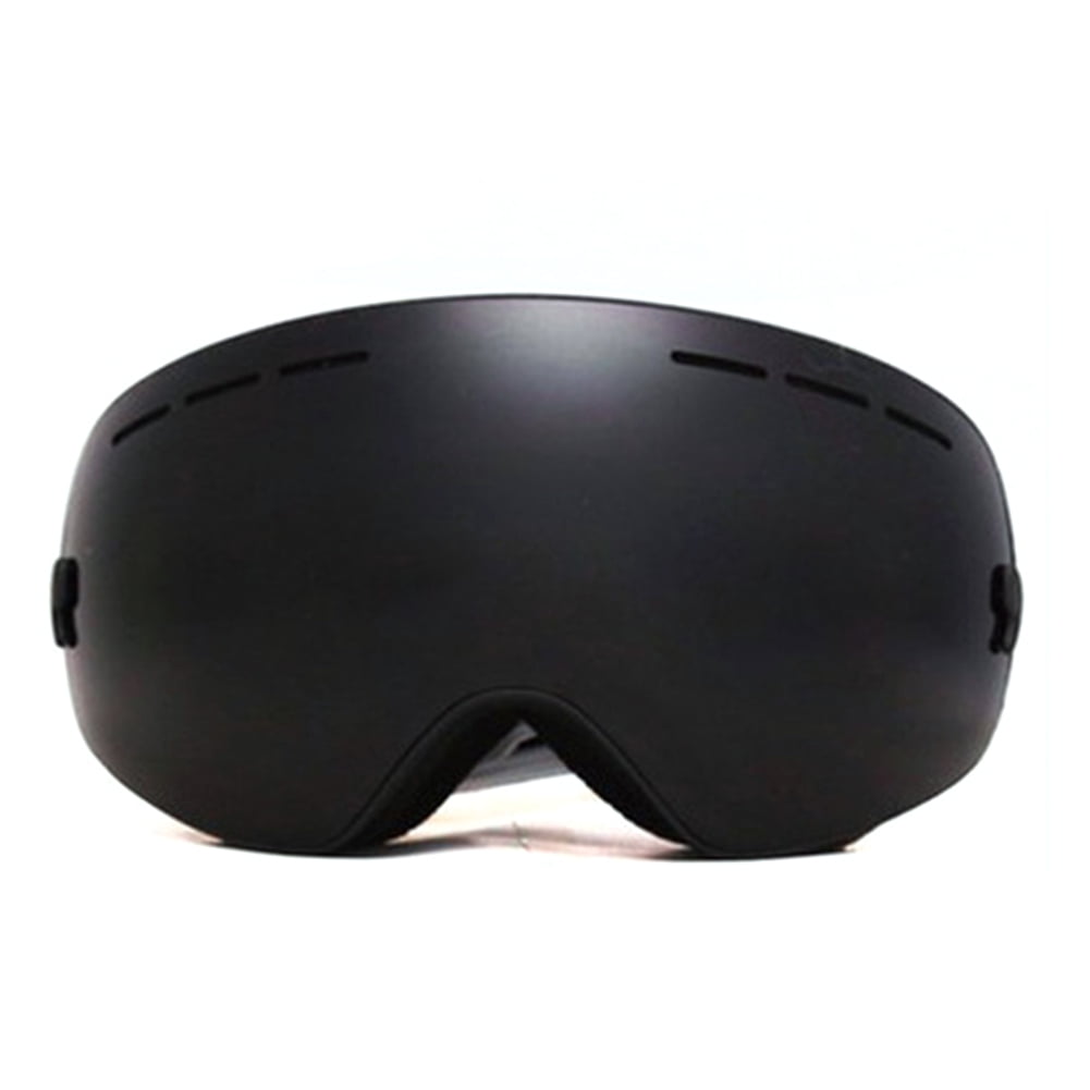 Outdoor Sports Skiing Goggles Windproof Anti-fog Snowmobile Bicycle Motorcycle UV Protection Glasses (Black) by