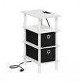 thumbnail image 2 of Furinno Turn-N-Tube 4-Tier Side Table, End Table, Nightstand with Bin Drawers, USB and Type-C Charging Port, White/White/Black, 2 of 6