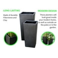 thumbnail image 7 of XBrand Modern Nested Black Square Flower Pot Planter, Set of 2 Different Sizes, 29 Inch & 24 Inch Tall, 7 of 7