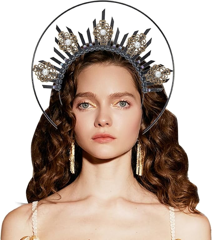 Wecoe Diadema De Diamantes De Imitación, Barroco, Retro, Colorida