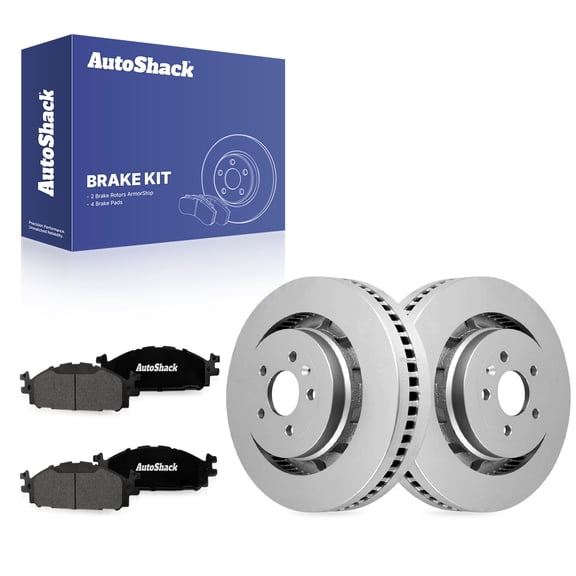 AutoShack Front Vented Coated Brake Rotors   Premium Ceramic Pads 6-PC Brake Kit Replacement for 2018-2019 Ford Explorer 2017-2019 Ford Flex 2015-2019 Lincoln MKT ArmorStop 13.86" (352 mm)