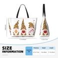 thumbnail image 5 of KLL Christmas Gnomes In Leopard Print Large Beach Tote Bag Women Waterproof Sandproof Zipper Beach Tote Bag for Pool Gym Grocery Travel with Wet Pocket, 5 of 7