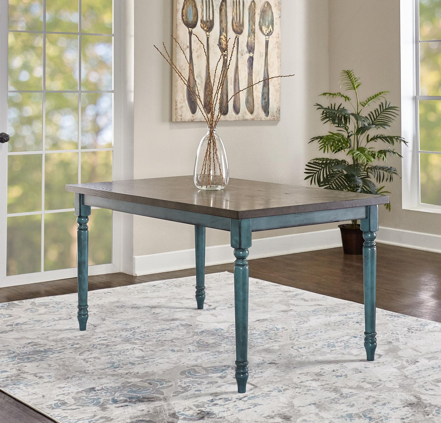 Weston Dining Table, Teal