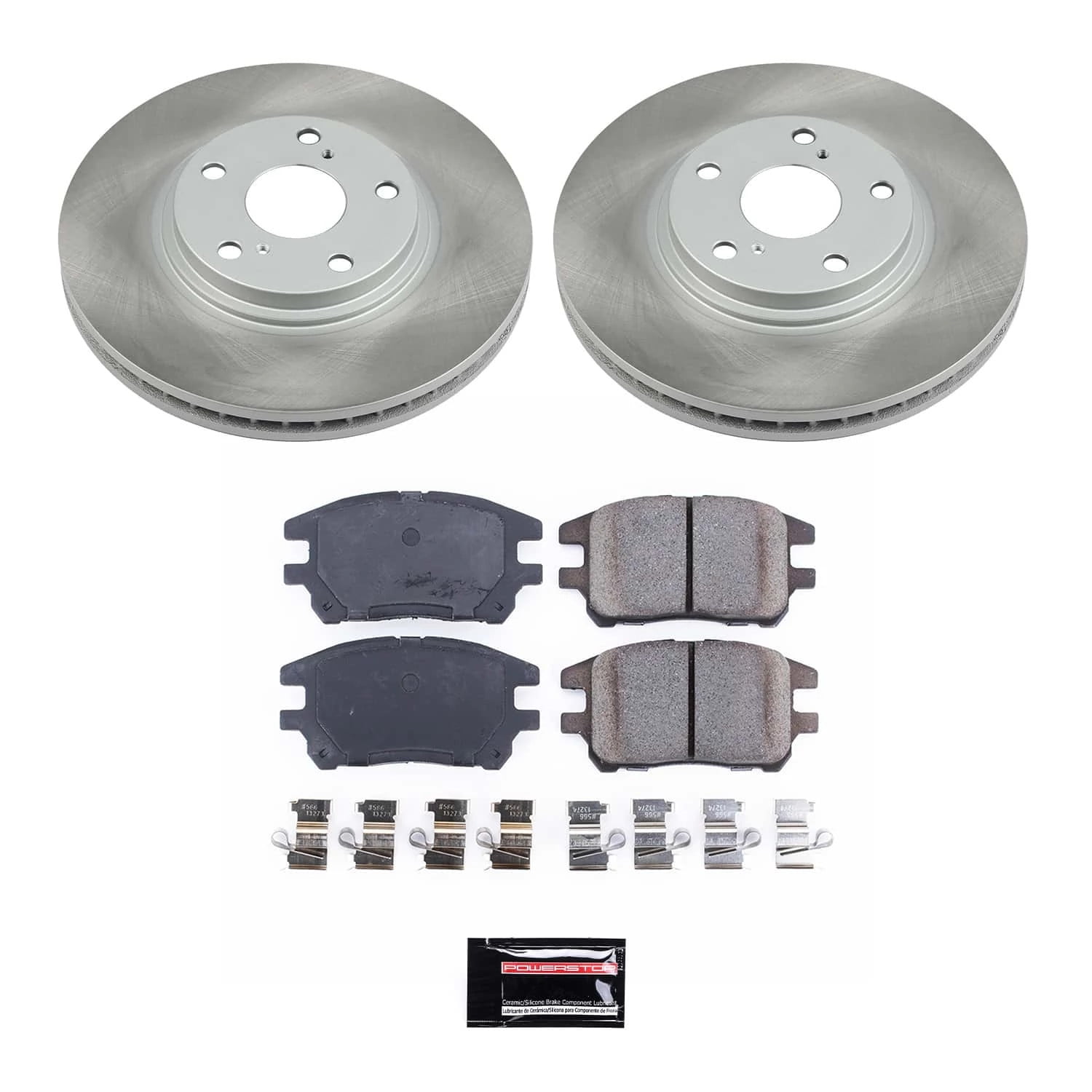 PowerStop Front Semi-Coated Rotor and Low-Dust Ceramic Brake Pad Kit SC1146