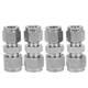 thumbnail image 2 of Tubo de compresión, 4 piezas Adaptador de tubo de compresión Adaptador de virola doble recto Adaptador de tubo de compresión de acero inoxidable optimizado para la excelencia VoborMX herramienta, 2 of 8