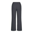 thumbnail image 5 of Gamivast Cotton Linen Pants Women Summer Elastic Waist Drawstring Wide Leg Pants Relax Comfy Straight Leg Pants Solid Color Casual Beach Pants Gray XXXXL Pantalones Capri Para Mujer My Orders, 5 of 6