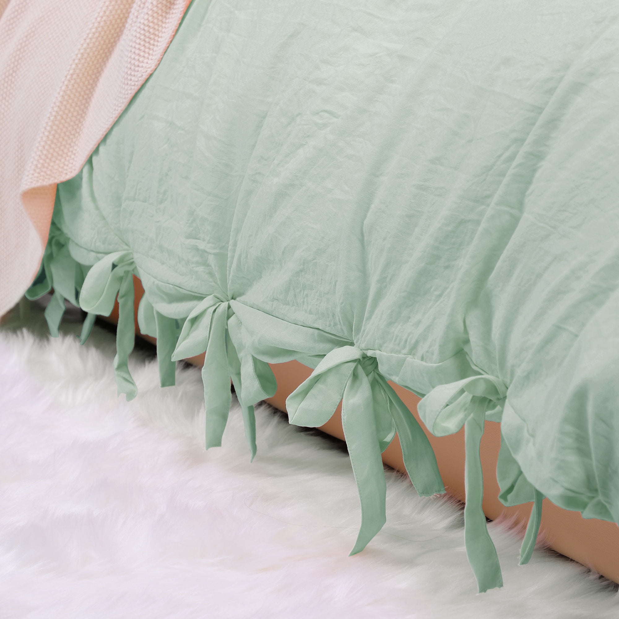 PiccoCasa 2Pcs Microfiber Duvet Cover Set with Pillowcase, Twin Green