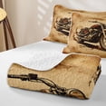 thumbnail image 4 of Manfei Classic Motorcycle Print Quilt King,Extreme Speed Games King Coverlet Set,Brown,3pcs, 4 of 7