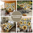 thumbnail image 6 of Summer Sunflowers Small Tapestry for Bedroom Wall Hanging Tapestry, Pastoral Black Plaid Farmhouse Ceiling Backdrop Tapestries Poster Blanket Wall Decor for Teens Room Living Room Dorm 23" x 28", 6 of 8