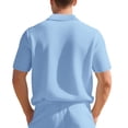 thumbnail image 4 of Waffle Polo Shirts for Men Summer Casual Short Sleeve Collared Relaxed Fit Plain Work Shirts Mens Tees, 4 of 9