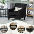 thumbnail image 6 of BISHE Mid-Century Modern Corduroy Accent Chair with Soft Cushions, Upholstered Armchair for Living Room, Bedroom, Office, Lounge, Comfortable Single Sofa Chair,Black, 6 of 8