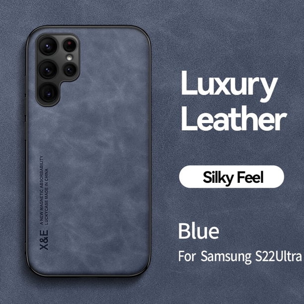 Funda de cuero para Samsung Galaxy S22 S23 Ultra S21 Plus S20 FE A53 A13 A52 A33 A73 A51 A54 Note 20 funda de teléfono de piel de oveja magnética Fivean unisex