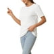 thumbnail image 4 of Camiseta de mujer edición INSPIRE CHIC, cuello redondo, manga corta, básica, texturizada, XS, blanca, 4 of 6