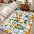 thumbnail image 4 of Sunflowers Area Rugs 2.7'x5', Washable Small Throw Rugs for Kitchen Bedroom, Spring Gnomes Daisy Hydrangea Flowers Blue Plaid Indoor Outdoor Rug Non-Slip Low Pile Carpet Runner Reversible Floor Mats, 4 of 8