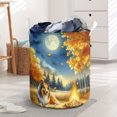 thumbnail image 3 of Hello Fall Collie Enjoys Warm Campfire Autumn Night Bright Moon Foldable Laundry Basket Collie Dog Lover Gifts Idea Organizer Storage with Handles - 01008, 3 of 5