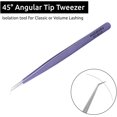 thumbnail image 3 of Tweezers for Eyelash Extension - Long 45° Angular Tip Tweezers - Hand Crafted Surgical Stainless Steel Precision Tweezers (?Metallic Pink Powder Coated), 3 of 6
