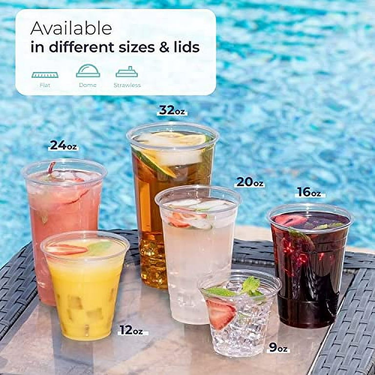 24 oz Clear Plastic Cups with Lids and STRAWS, Disposable Drinking Cups for  Cold Drinks, Iced Coffee…See more 24 oz Clear Plastic Cups with Lids and