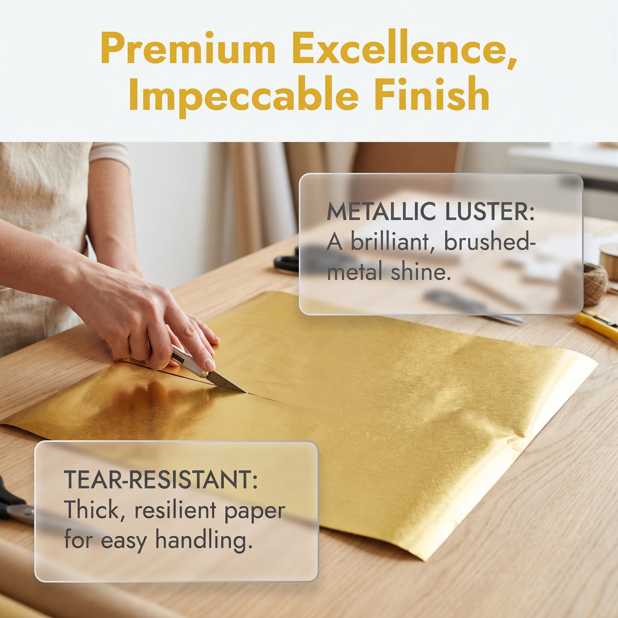 Unique Bargains 3Pcs Heavyweight Matte Gift Wrapping Paper Gold 27.6" x 19.7"