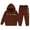 Brown*, variant on RUTAYY Boys 2 Piece Hoodie Set Letter Graphic Long Sleeve Hooded Top Jogger Bottoms Kids Street Wear, Brown