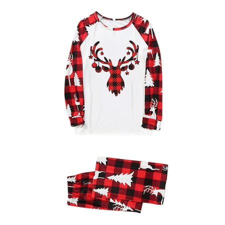 

Sanfanil Women Mom Family Christmas Pajamas Cute Christmas Print Pajamas Plaid Holiday Pajamas Set Parent Child