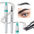thumbnail image 1 of Lápiz de cejas, microblading, 4 puntas, lifting y maquillaje de cejas, larga duración, resistente al agua y a las manchas, pelo natural (negro), 1 of 1