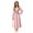 Pink, variant on Girls Spring and Fall Long Sleeved Dress Fashionable Printed Strap Waist Dress (7-12Y)