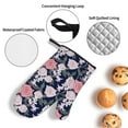 thumbnail image 3 of Balery Rose Flowers Pattern Oven Mitts and Pot Holders 4 pcs Set, Kitchen Oven Glove High Heat Resistant 500℉ Oven Mitts with Non-Slip Silicone Surface, 3 of 6