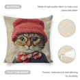 thumbnail image 4 of Cute cat linen throw pillowcase decoration pillowcase gifting preferred 20x20 inch cushion cover 4 sets sofa pillowcase sofa bedroom living room car, 4 of 8