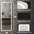 thumbnail image 4 of Dovelina 63"x16" Frameless Led Mirror Full Length Mirror Flat Floor / Wall Mirror With Light, White, 4 of 10