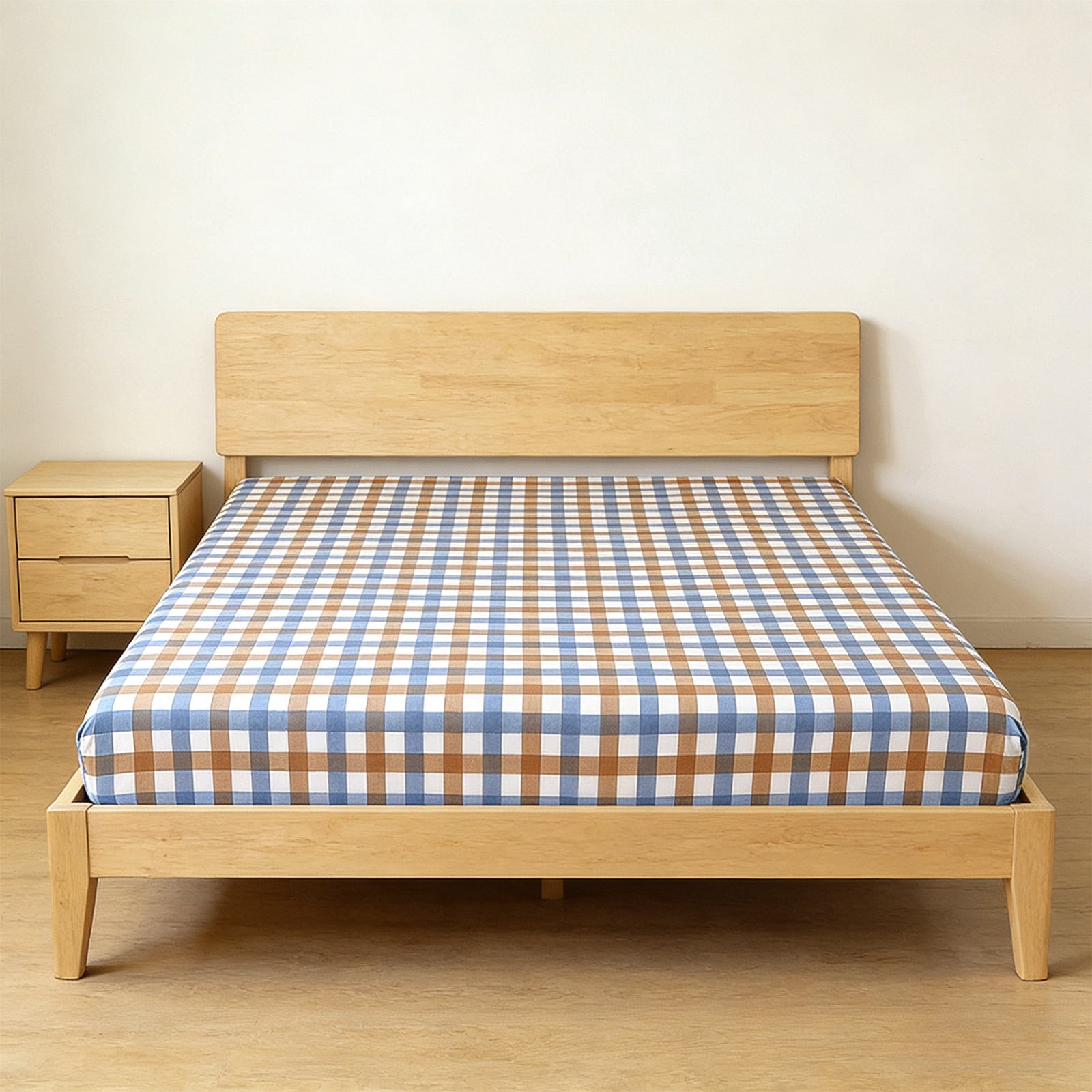 Ikohbadg Double Bed Fitted Sheet Non-Slip Mattress Protector Soft Fiber Sleeping Cover for Children and Pets, Stain & Wrinkle Resistant, Easy Care, Ultimate Sleep Support