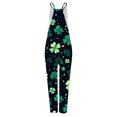 thumbnail image 4 of Styesk Women's Pants Women's Sleeveless Loose Overalls Rompers Linen Wide Leg Jumpsuits, 4 of 5