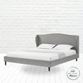 thumbnail image 5 of Rustic Manor Eloisa Linen Upholstered Platform Bed King Size, Grey, 5 of 8