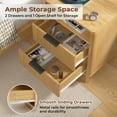 thumbnail image 5 of Hommpa 2 Drawers Fluted Nightstand with Charging Station, Modern Bedside Table End Side Table with Solid Legs for Bedroom Furniture Living Room Sofa, Night Stand with Storage Drawers and Open Shelf, 5 of 10