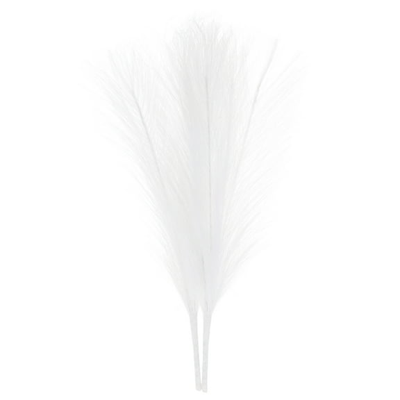 Uxcell 2 Packs Faux Pampas Grass 17 inch Length 10 Stem Artificial Grass for Decoration White