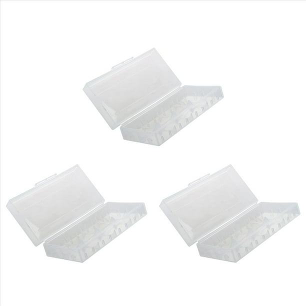 3X Caja para Pila Bateria 18650 Portapila Portabateria Transparente