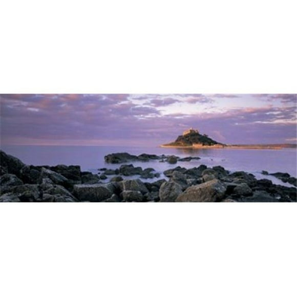 Castle on top of a hill St Michaels Mount Cornwall England Poster Print by - 36 x 12