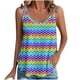 thumbnail image 2 of Puntoco Camisetas ajustadas para mujer Camiseta sin mangas de cuello redondo con estampado de moda informal y holgada de verano para mujer, 2 of 5