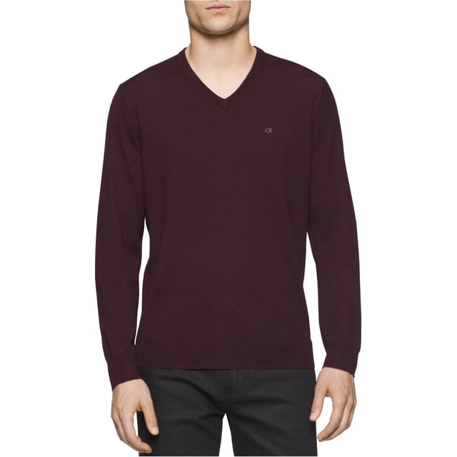 Calvin Klein Mens Knit Pullover Sweater, Brown, Medium