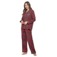 thumbnail image 2 of Casual Nights Women's Flannel Long Sleeve PJ's Button Down Sleepwear Pajama Set, 2 of 5
