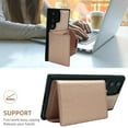thumbnail image 5 of Allytech Detachable Magnetic Wallet Case for Samsung Galaxy S22 Ultra, 2 in 1 Slim Thin Wallet Case with Credit Card Slots, Shockproof Premium PU Leather Kickstand Cover Case - Rosegold, 5 of 11