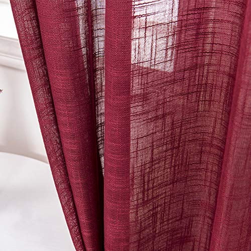 burgundy voile panels