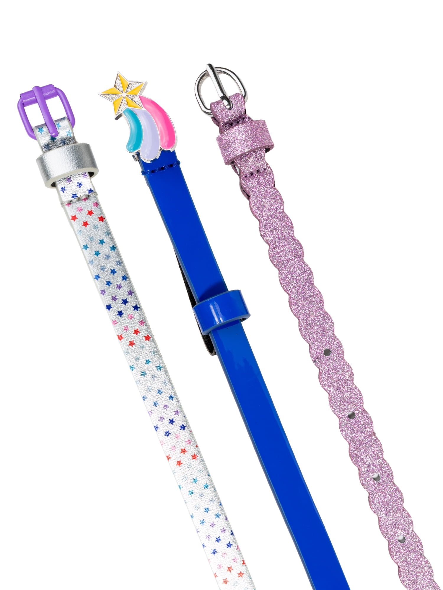 Wonder Nation Girls Fashion Belts, 3-pack, Sizes XS-XXL