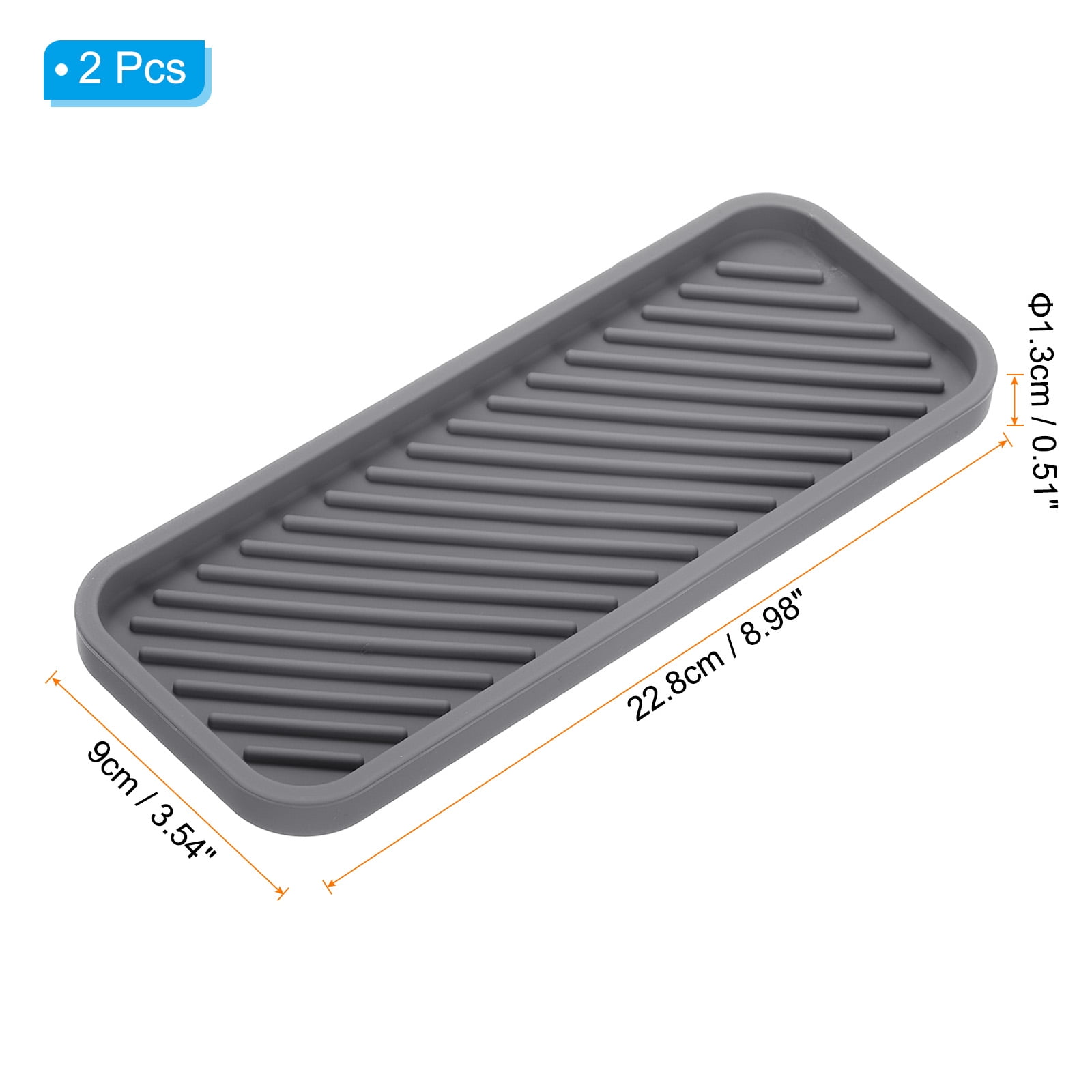 Unique Bargains Silicone Soap Tray Dispenser Jewelry Organizer Grey