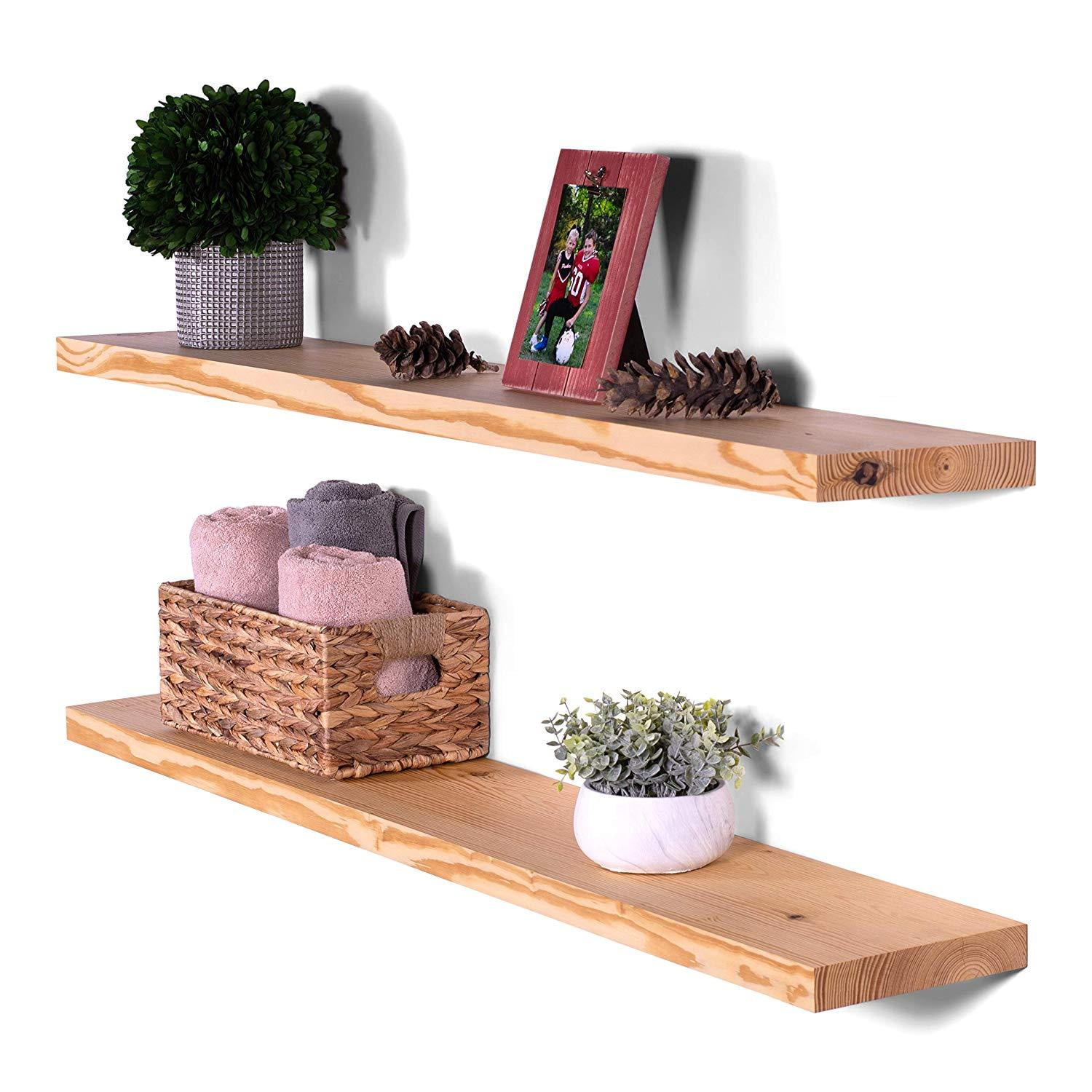 Clean Edge Pine Floating Shelves (Set of 2)