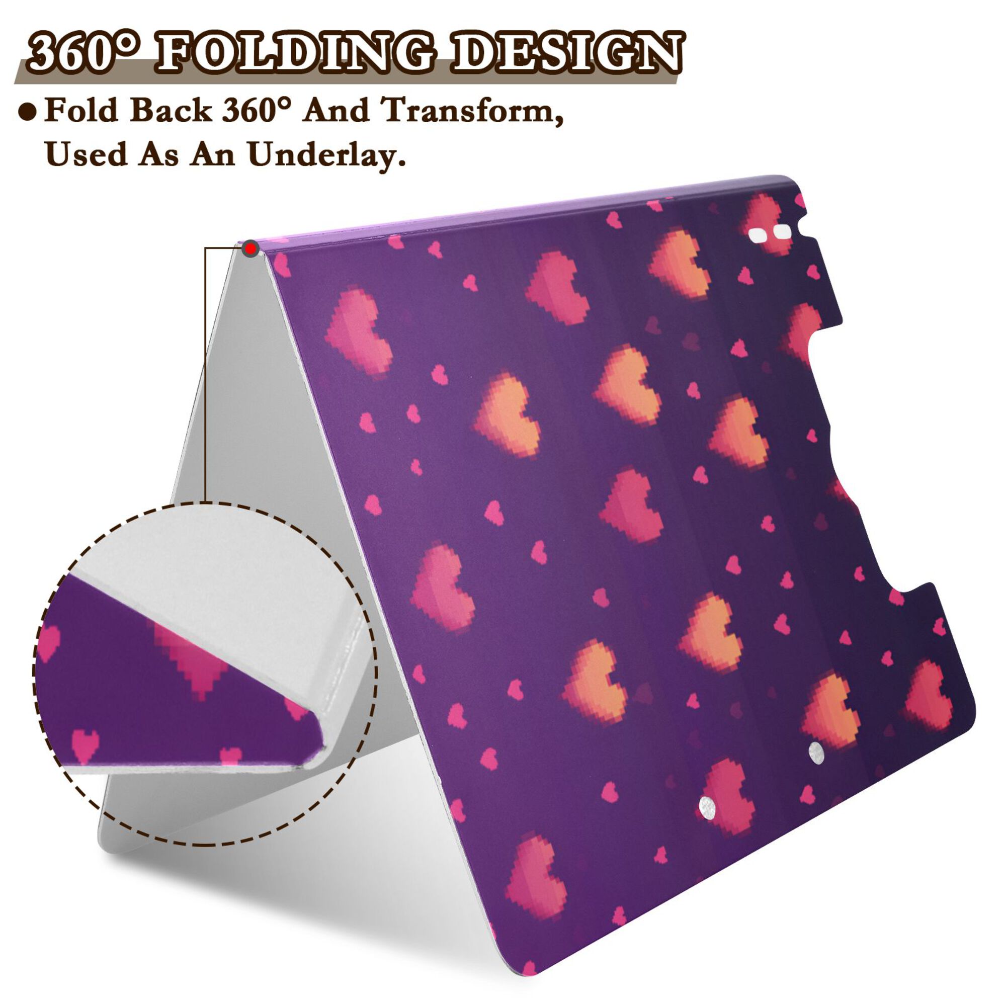 FORMRS A4 Clipboard Folder with Pen Holder Horizontal Foldable School Office Binder, Love in The Clouds