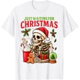 thumbnail image 1 of Just Waiting for Christmas Holiday - Camiseta de esqueleto de Papá Noel, 1 of 2