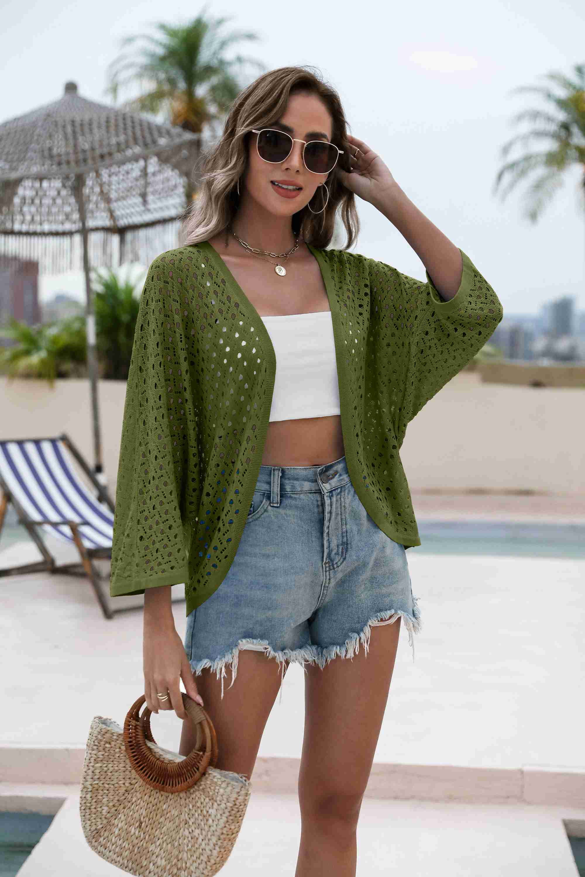 Zeagoo Womens Summer Crochet Cardigan Sweaters Lightweight Open