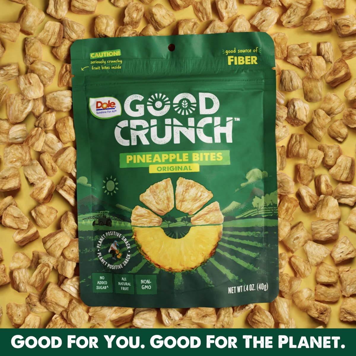 (2 pack) Dole Good Crunch Original Pineapple Bites, Made with All Natural Fruit, 1.4 oz