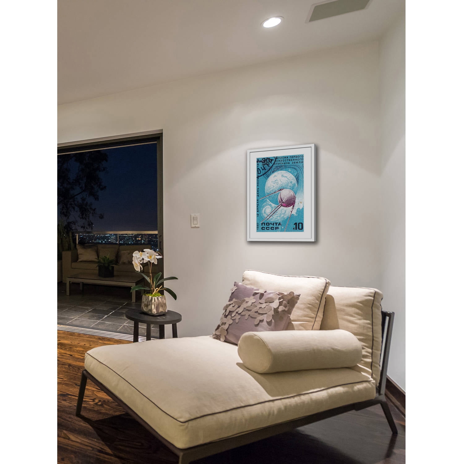 "Orbiting Sputnik" Framed Painting Print